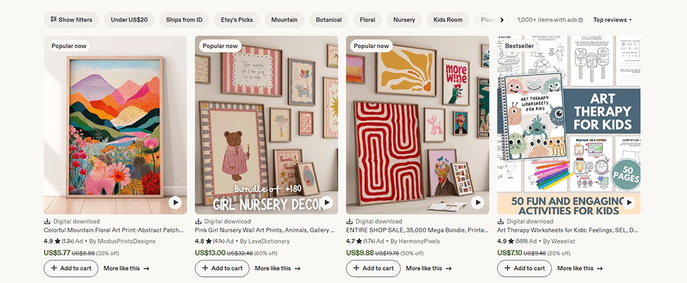 Printable Wall Art Etsy Proof