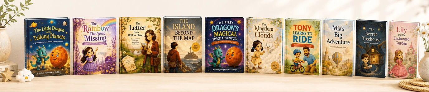 Wide format illustrated Storybook showcase
