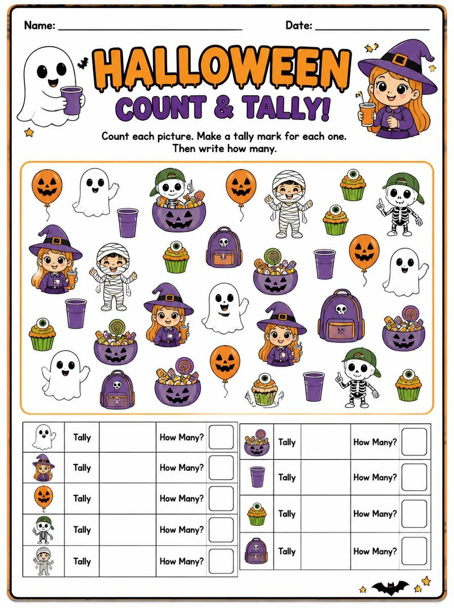 Halloween Counting Activity Page
