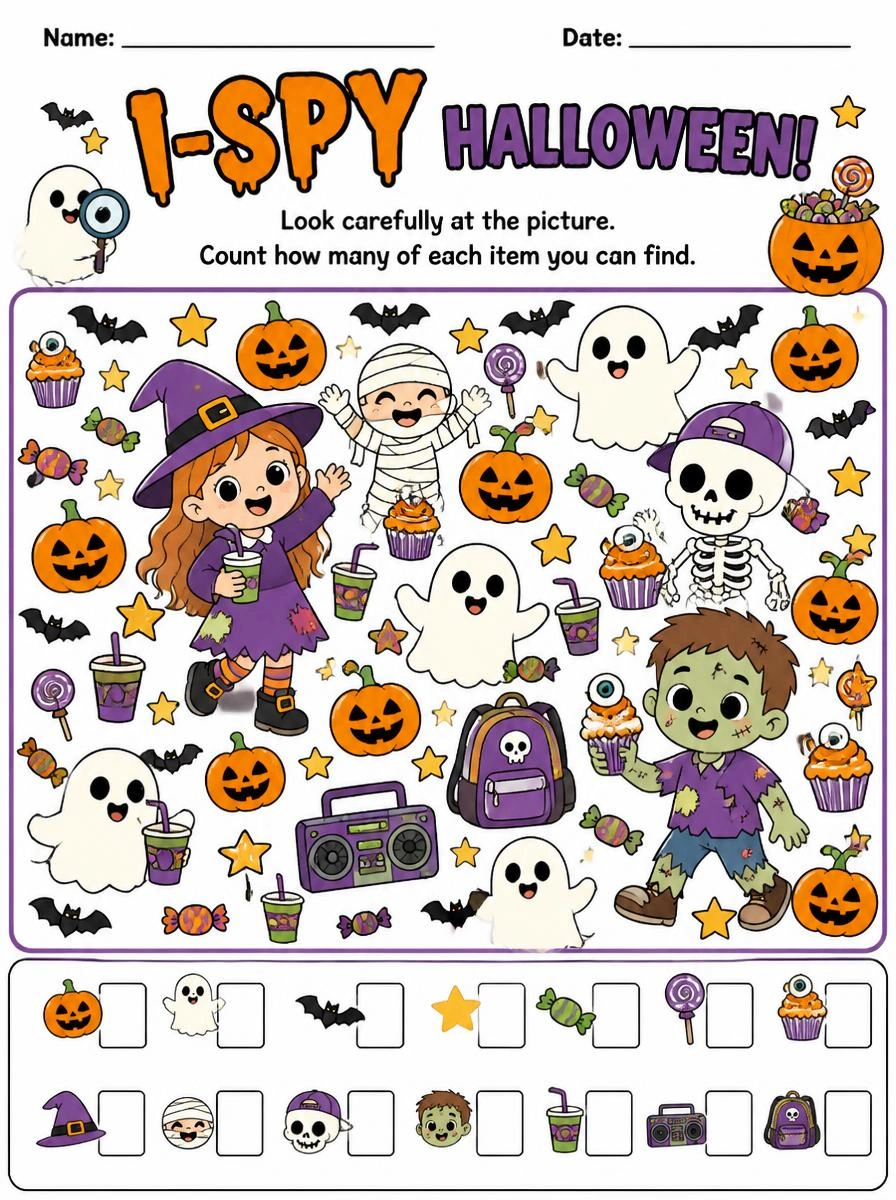 Halloween I-Spy Activity Page