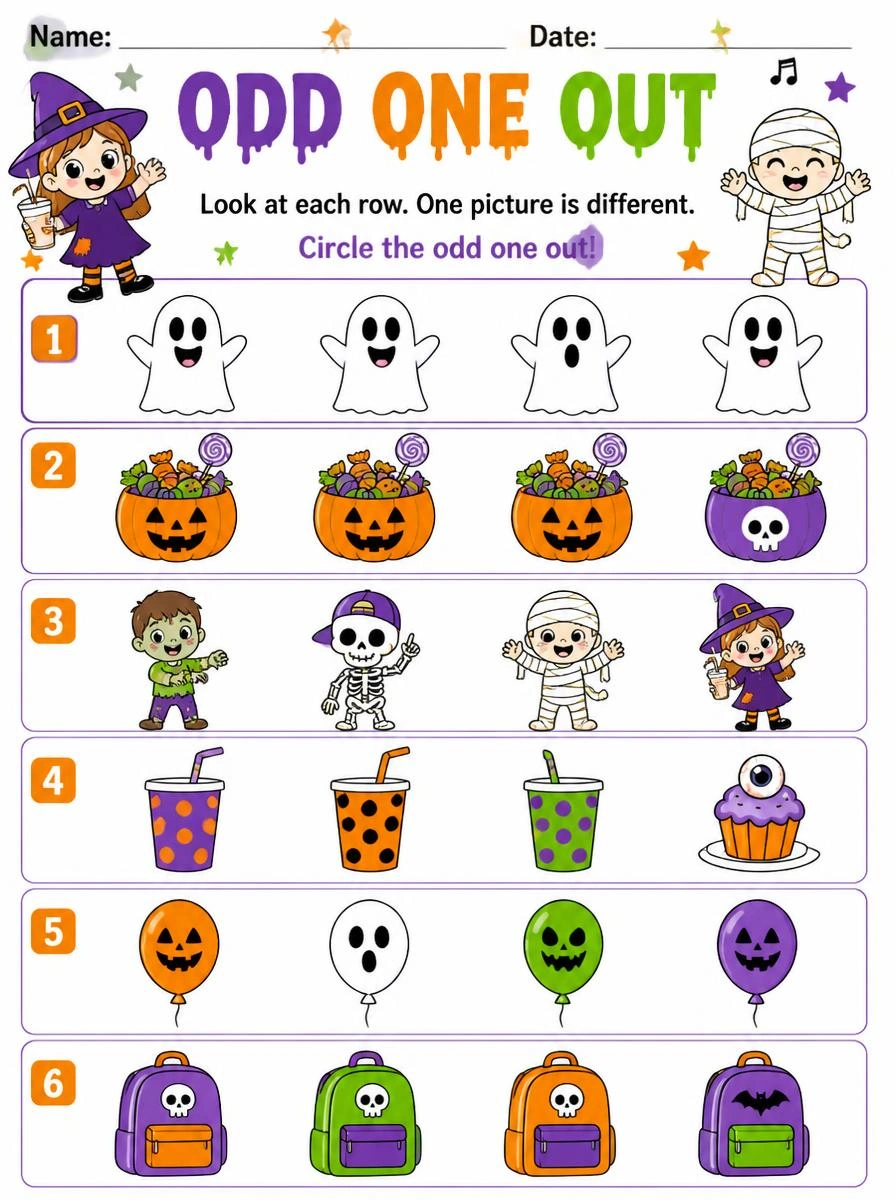 Halloween Puzzle Activity Page