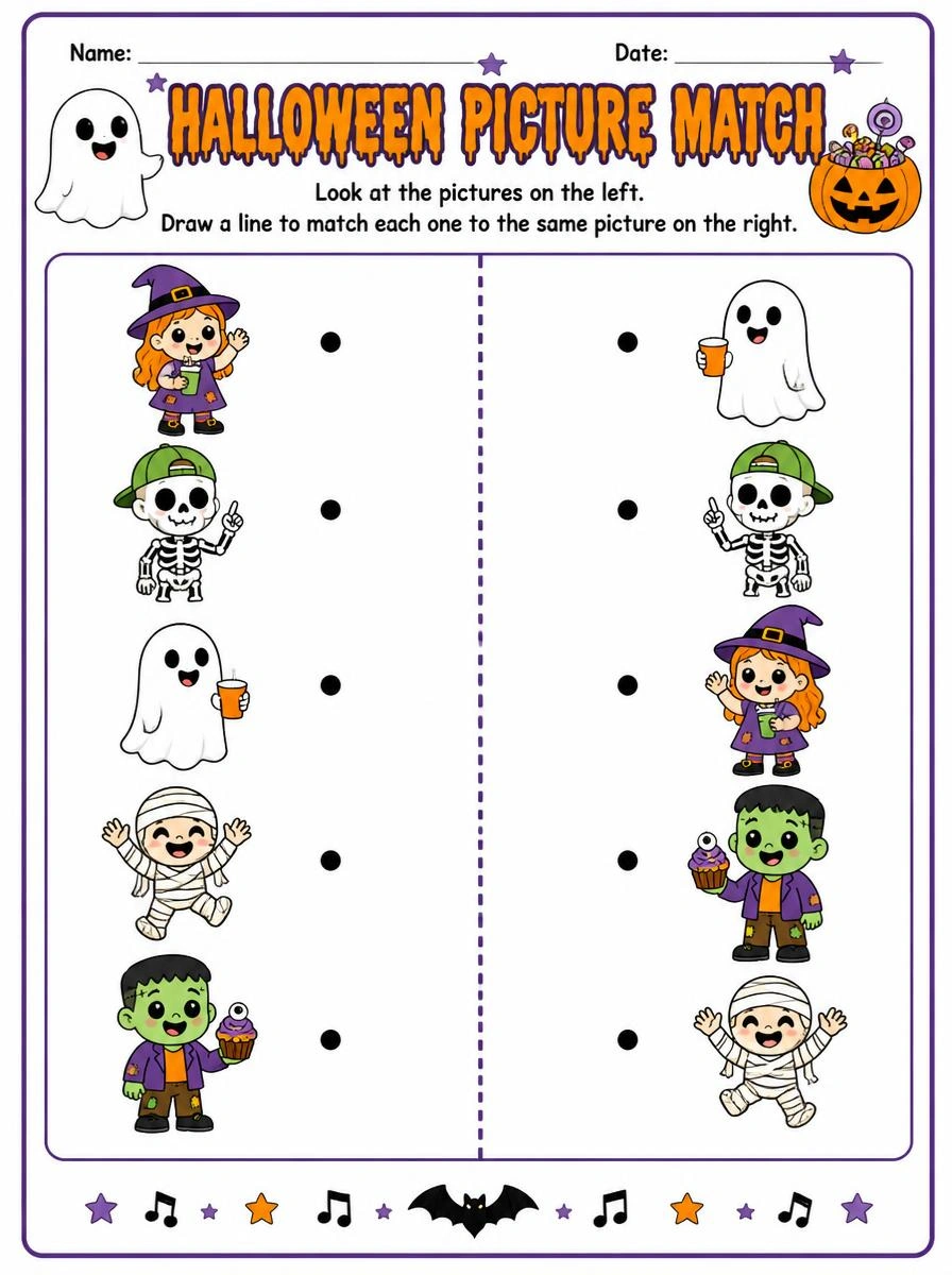 Halloween Matching Activity Page