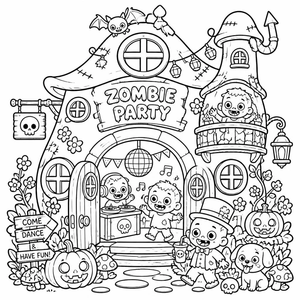 Halloween Coloring Page — Miniature World