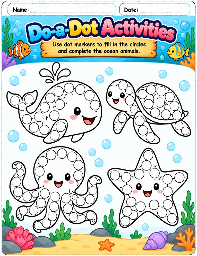 Do-a-Dot and Dot Marker Activities worksheet