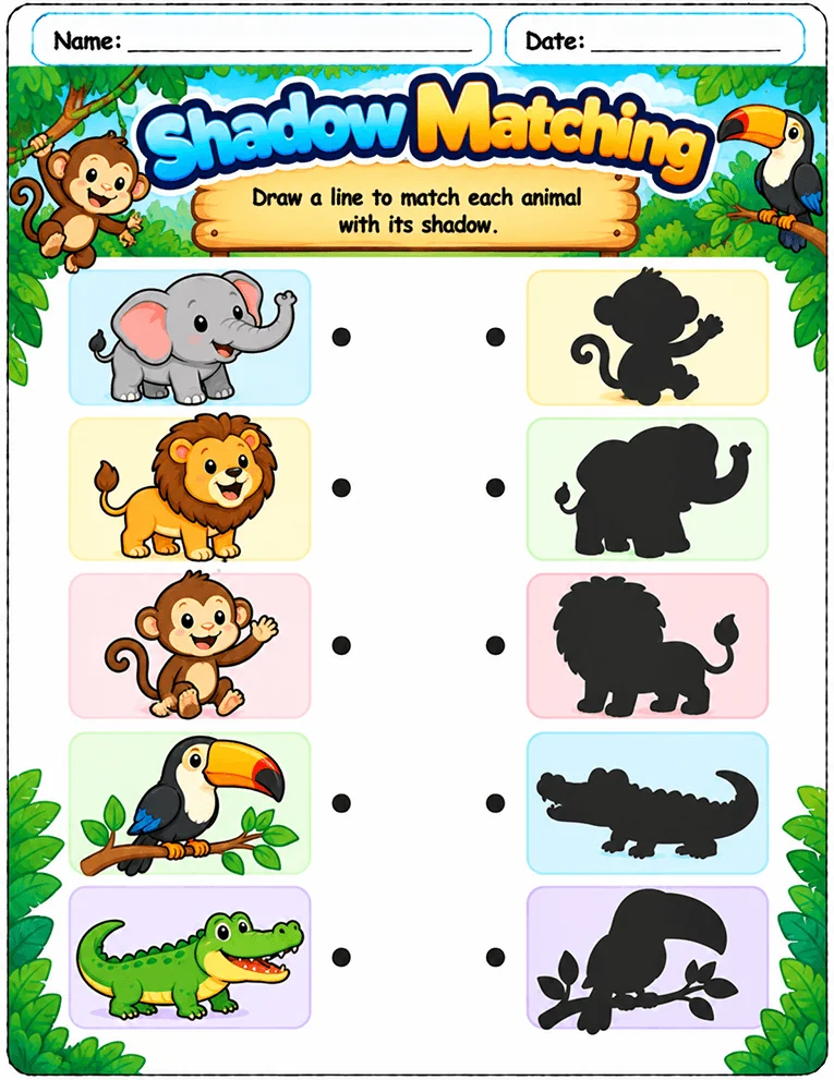 Shadow Matching worksheet