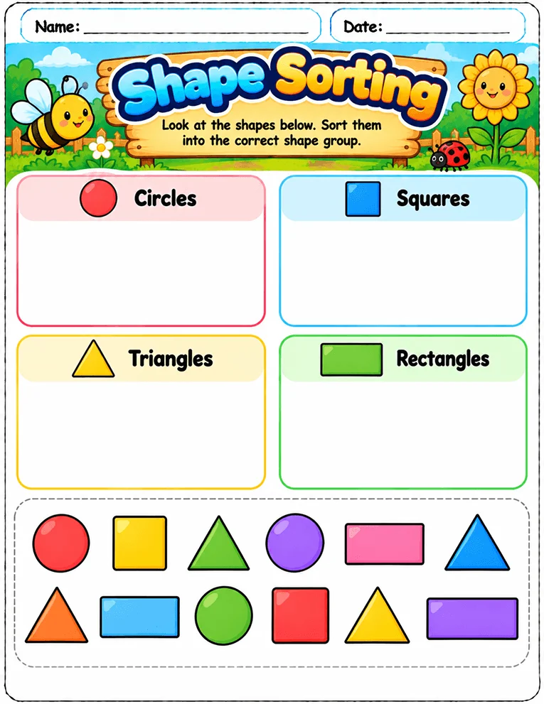 Shape Sorting worksheet