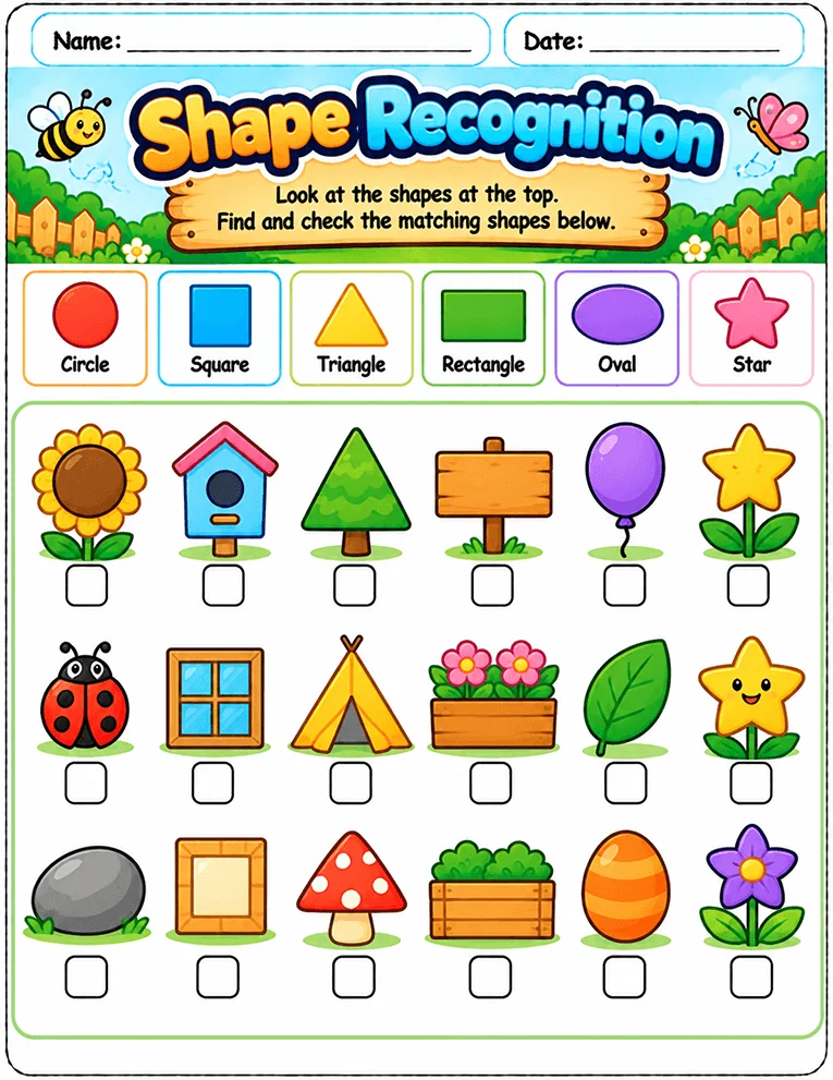 Shape Recognition worksheet