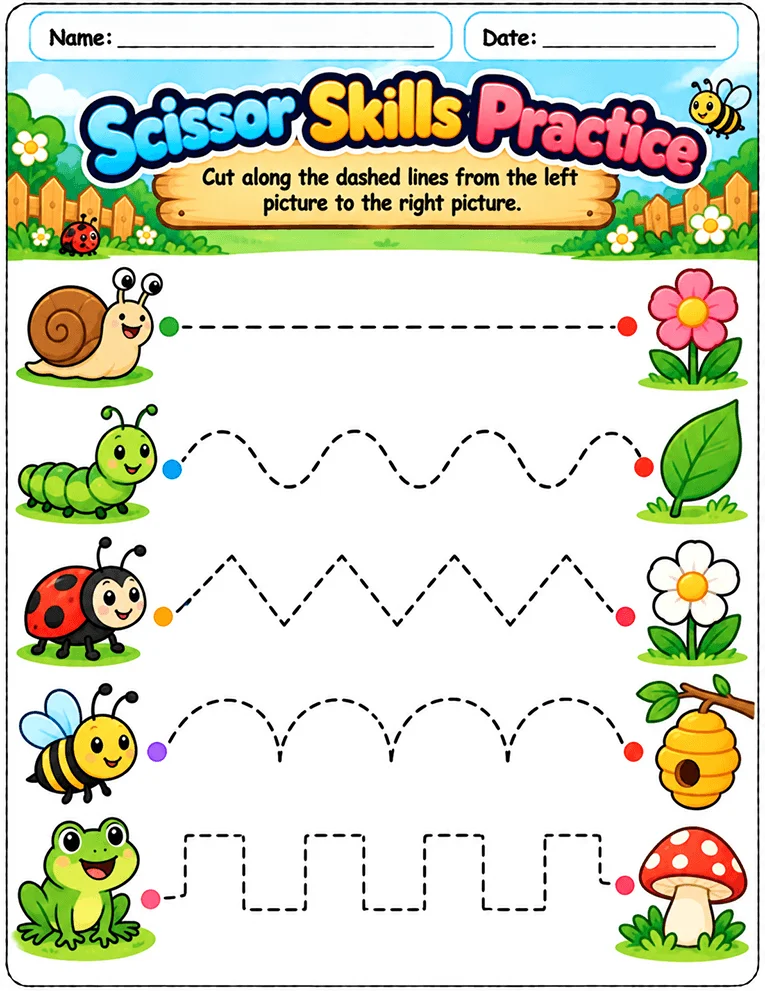 Scissor Skills Practice worksheet