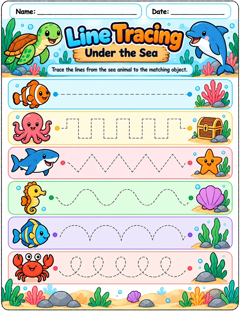 Line Tracing and Pre-Writing worksheet
