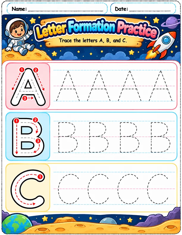 Letter Formation Practice worksheet