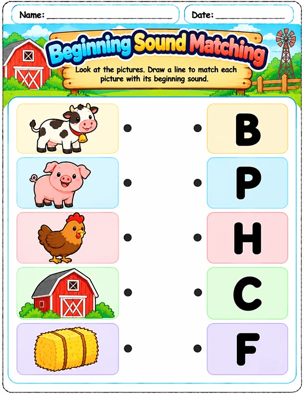 Beginning-Sound Matching worksheet
