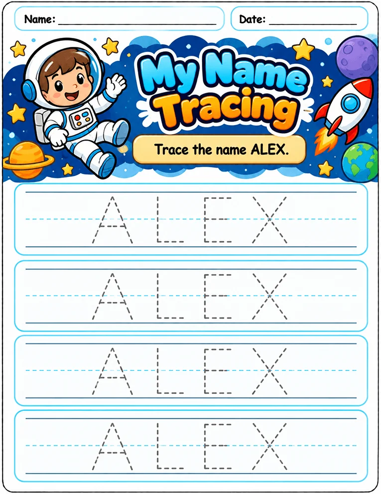 Name Tracing worksheet