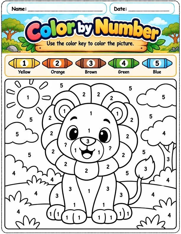 Color-by-Number worksheet