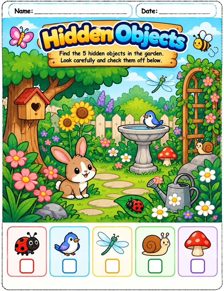 Hidden Objects worksheet